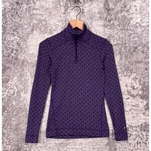 Smartwool Base Layer Top XS Womens Purple Merino Wool 1/4 Zip